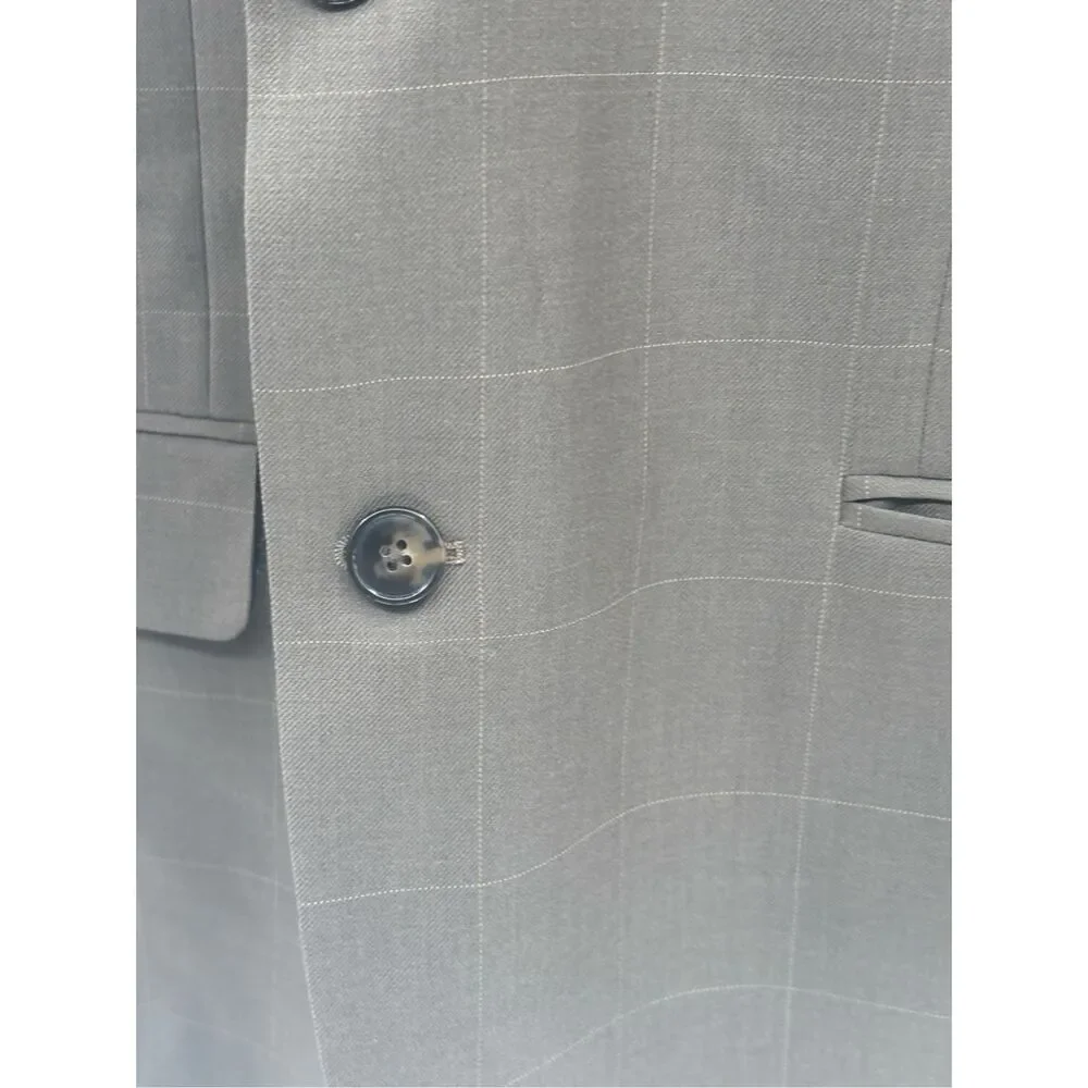 Jos. A Bank Blazer Travelers Collection Tailored‎ Fit  Men 42R Brown Check Wool
